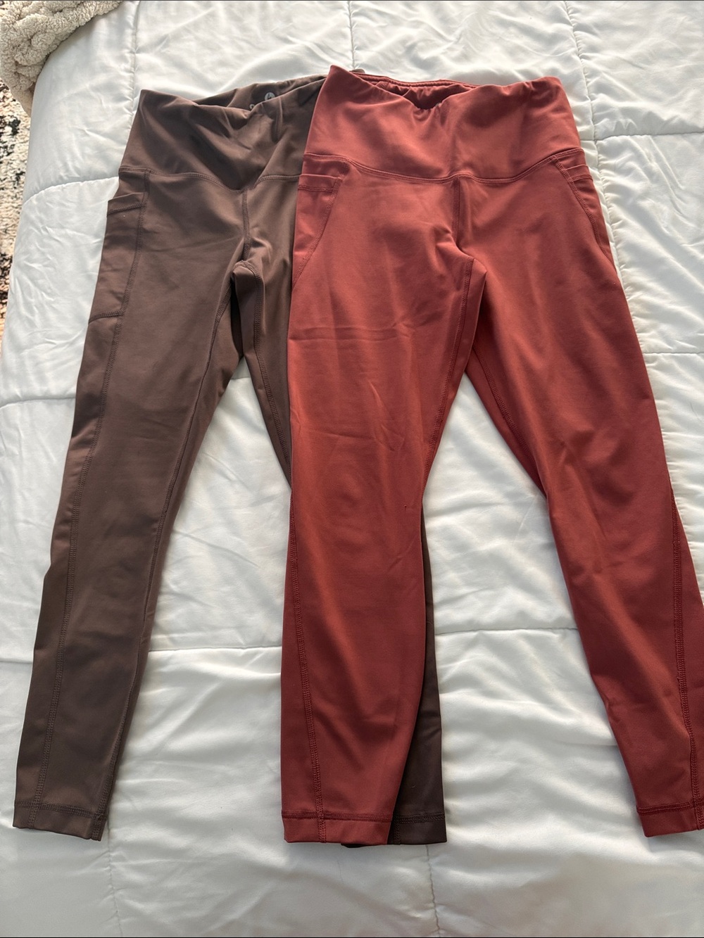 90 Degree By Reflex Kids High-Waist Leggings in Brown & Rust